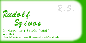 rudolf szivos business card